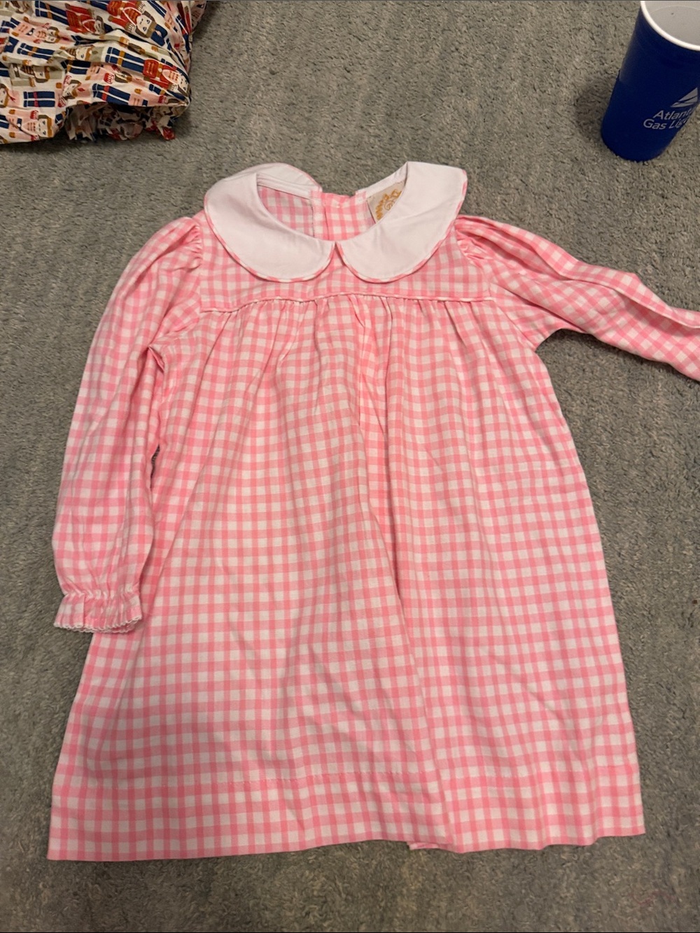 Beaufort Bonnet Gingham Kids Nightgown with White Peter Pan Collar